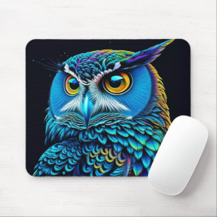 Ai generated Colourful Owl  Mouse Pad