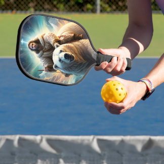 (AI Generated ) Jesus on a polar bear  Pickleball Paddle