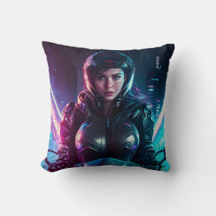 AI generated motorcycle art #2 Throw Pillow