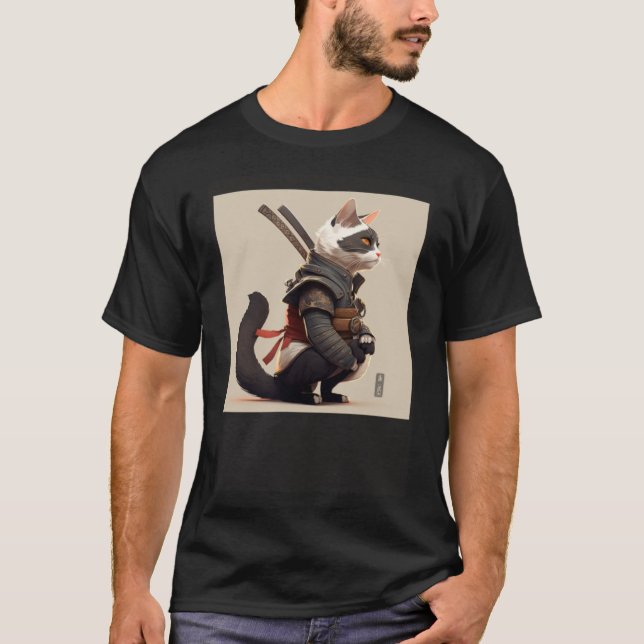 AI Generated Shinobi Cat T-Shirt (Front)