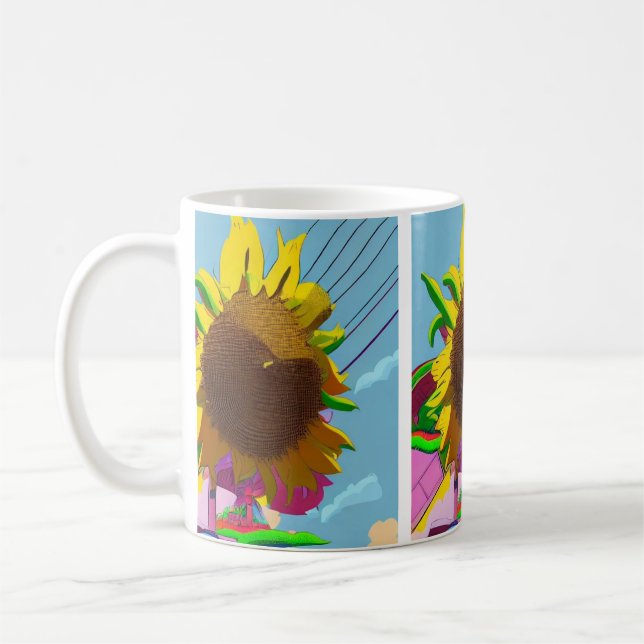 AI Generated Sunflower  Coffee Mug (Left)