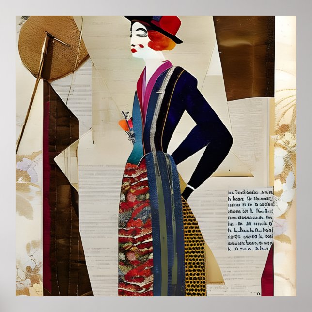 AI generated woman collage Poster (Front)