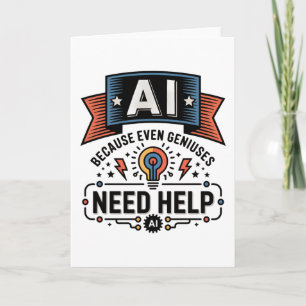 AI Genius Humor Tech Quote Design Card