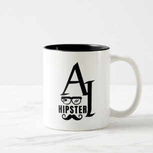 AI Hipster with Wearable Glasses and Moustache Two-Tone Coffee Mug
