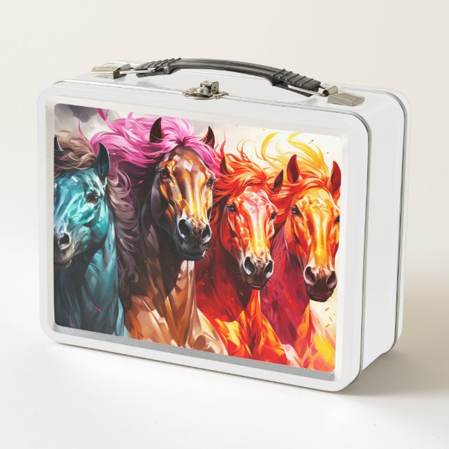 Ai Horses Metal Lunch Box (Front)