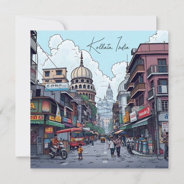 Ai Illustration of Kolkata, India (Front)