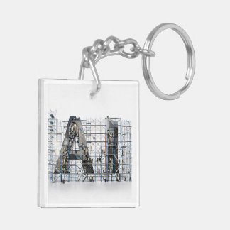 AI Industrial Letterform Architecture Art Keychain