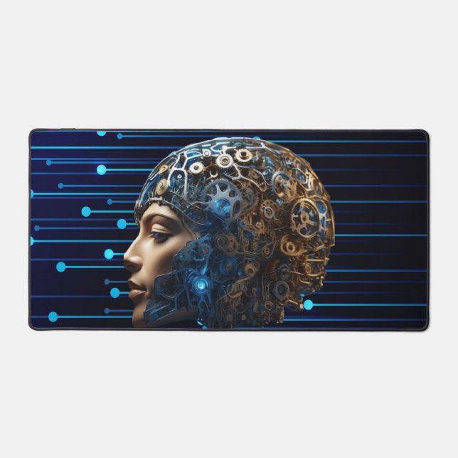 AI-Inspired Custom Large Desk Mat for Workspace (Front)