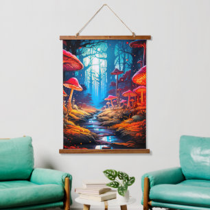 Ai Mushroom Land Hanging Tapestry