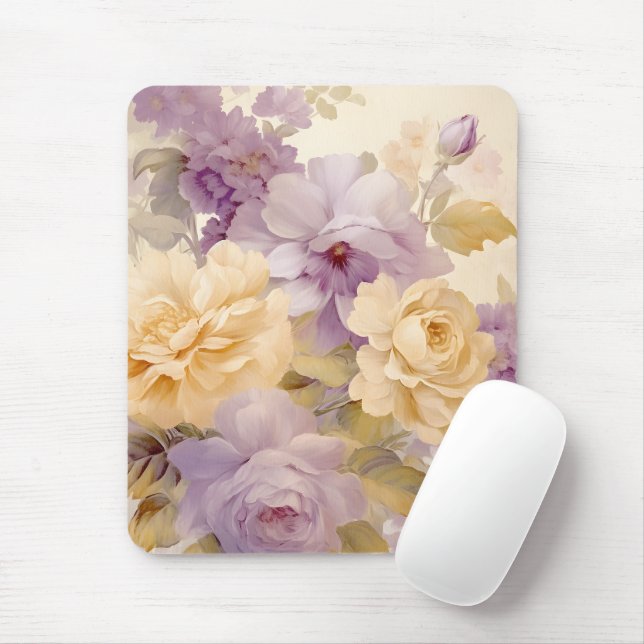 AI Nature Art: Flower-Inspired Mouse Pad (With Mouse)