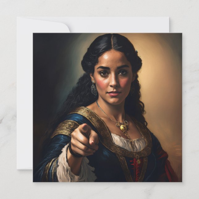 AI Noblewoman pointing  Holiday Card (Front)