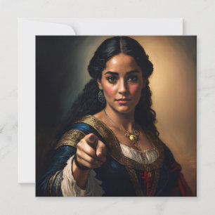 AI Noblewoman pointing  Holiday Card