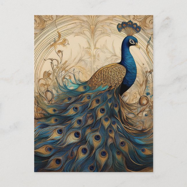 AI Peacock Postcard (Front)
