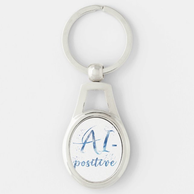 AI-Positive Text Art Keychain (Front)
