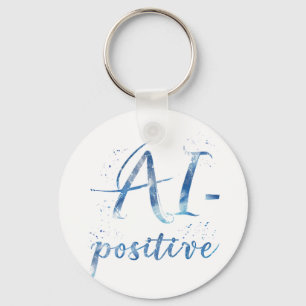 AI-Positive Text Art Keychain