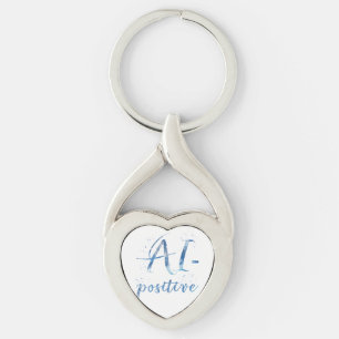 AI-Positive Text Art Keychain
