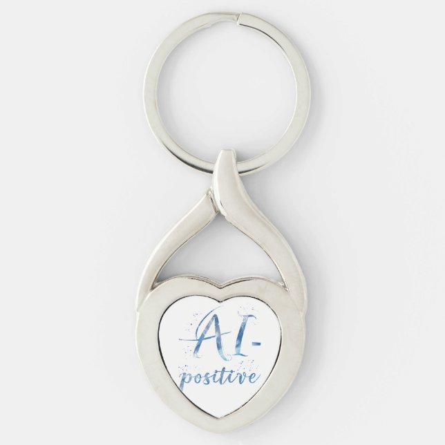AI-Positive Text Art Keychain (Front)