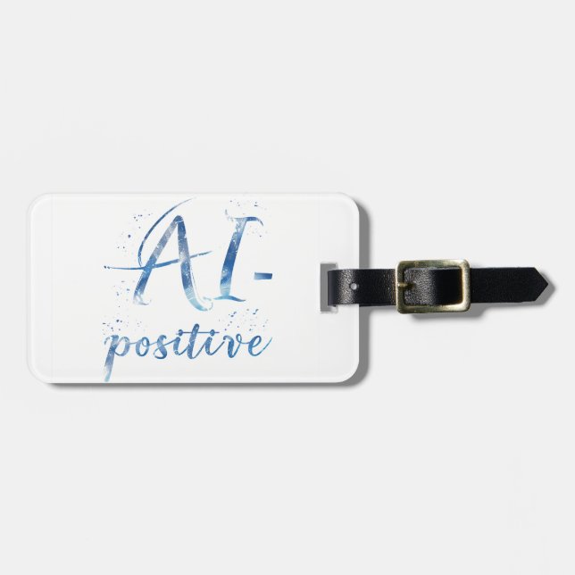 AI-Positive Text Art Luggage Tag (Front Horizontal)