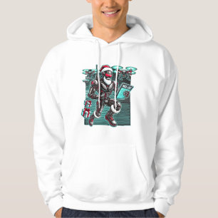 AI Powered Santa Robot with Drones and Christmas L Hoodie