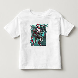 AI Powered Santa Robot with Drones and Christmas L Toddler T-shirt