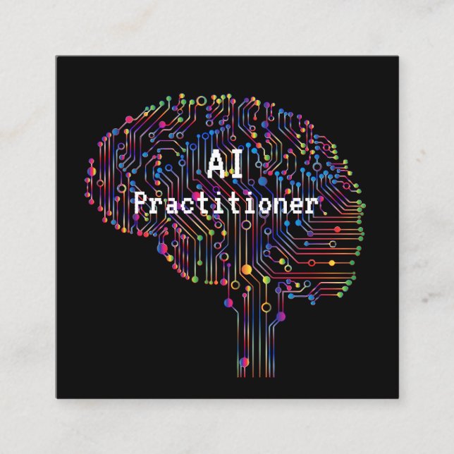 AI Practitioner of Artificial Intelligence Tech  Square Business Card (Front)