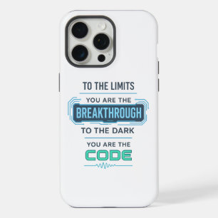 AI Quote Design – Breakthrough to Code the Dark iPhone 15 Pro Max Case
