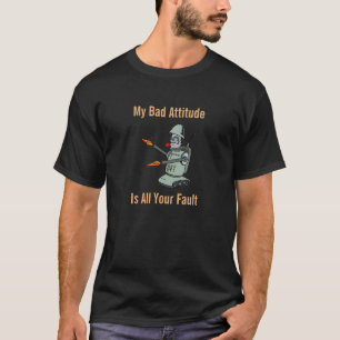 AI Robot Army Robot Bad Attitude Firing Weapons T-Shirt