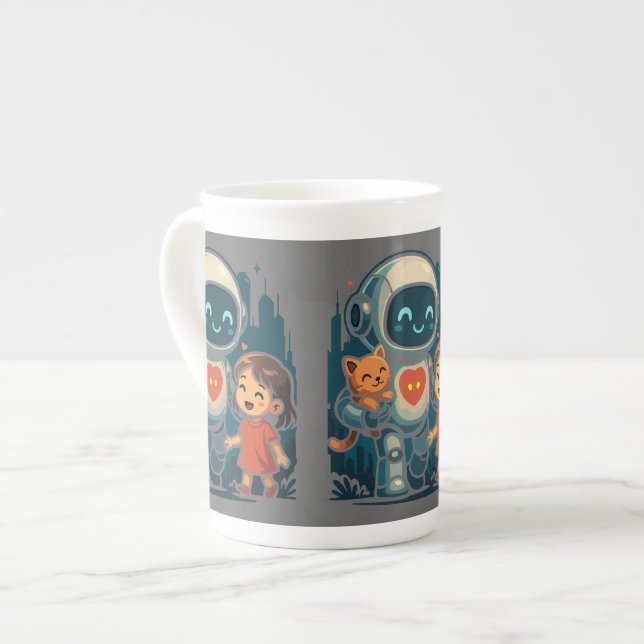 AI & Robot Characters – Futuristic Design Collecti Bone China Mug (Front Left)