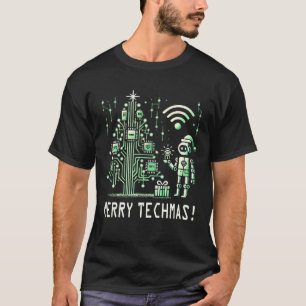 AI Robot with Tech Christmas Tree – Merry Techmas T-Shirt