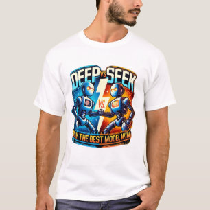 AI Showdown: Deep vs Seek – The Ultimate Model Bat T-Shirt
