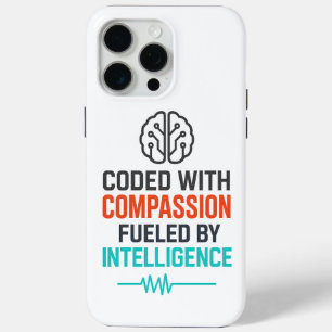 AI Slogan – Coded with Compassion Fuelled iPhone 15 Pro Max Case