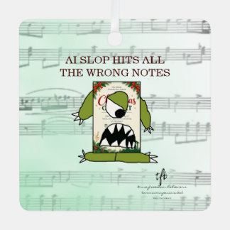 AI Slop Wrong Notes Christmas I Metal Ornament