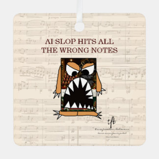 AI Slop Wrong Notes Christmas II Metal Ornament