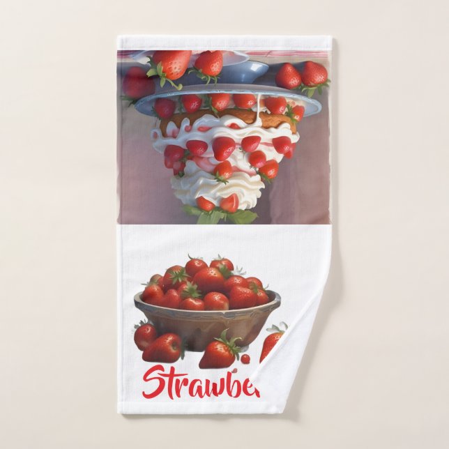 AI Strawberries Hand/Kitchen Towel (Serviette à main)