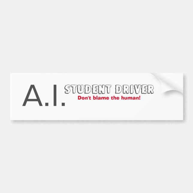 AI Student Driver Bumper Sticker (Front)