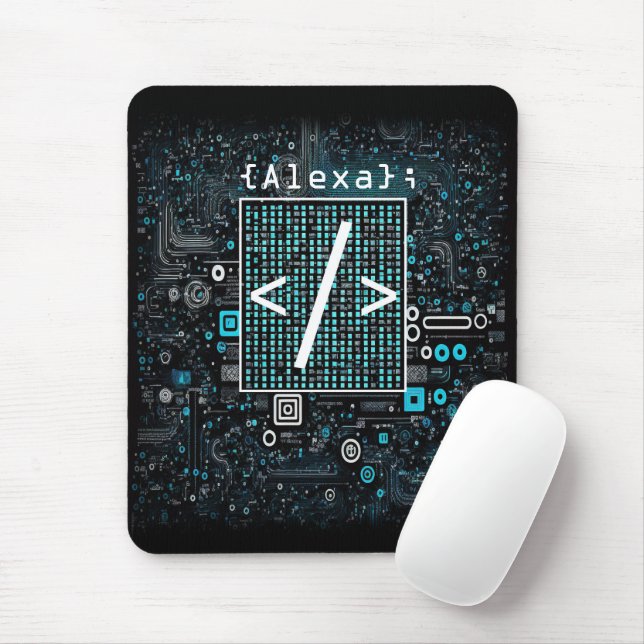 Ai - Technology - Coding Monogram - Slash Mouse Pad (With Mouse)