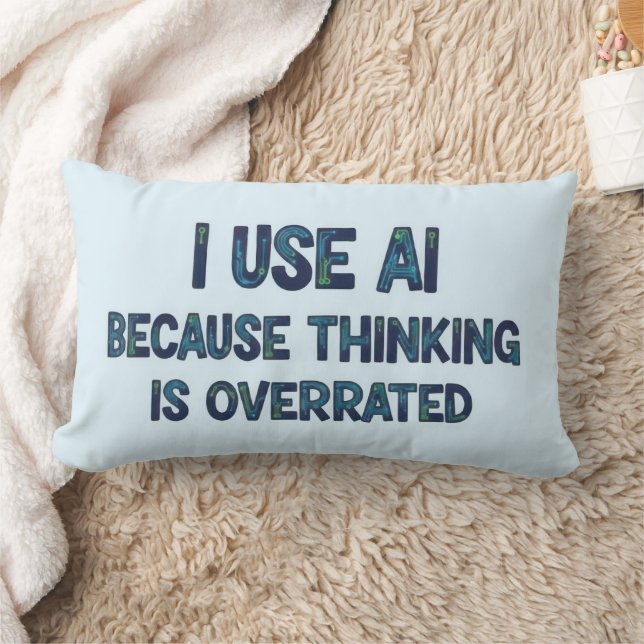 AI Text Lumbar Throw Pillow (Blanket)