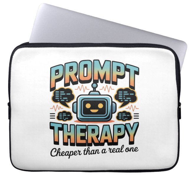 AI Therapy Graphic – Prompt Engineering Design Laptop Sleeve (Front)