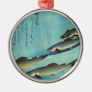 Ai (Trout) - Hiroshige's Japanese Fish Print Metal Ornament