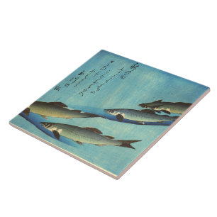 Ai (Trout) - Hiroshige's Japanese Fish Print Tile