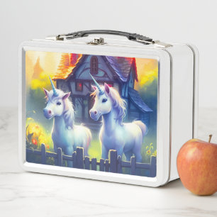 Ai Unicorns Metal Lunch Box