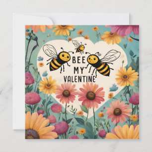 Ai Vintage Bee My Valentine Valentine’s Day  Holiday Card