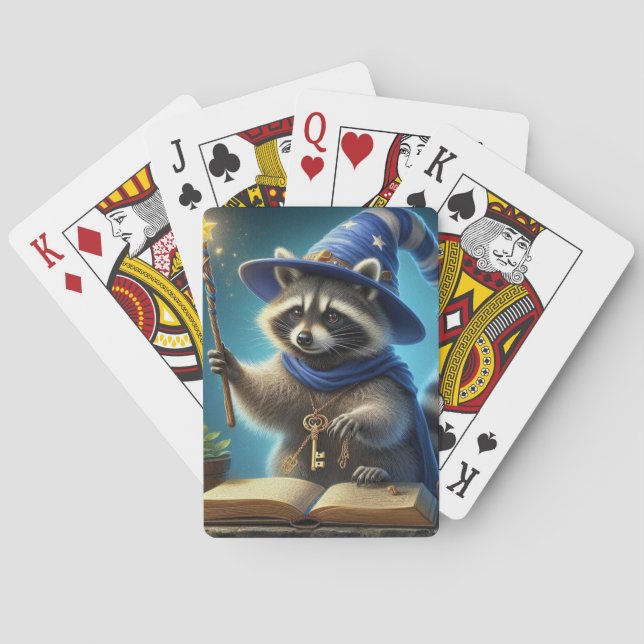 AI wizard racoon playingcards Playing Cards (Back)