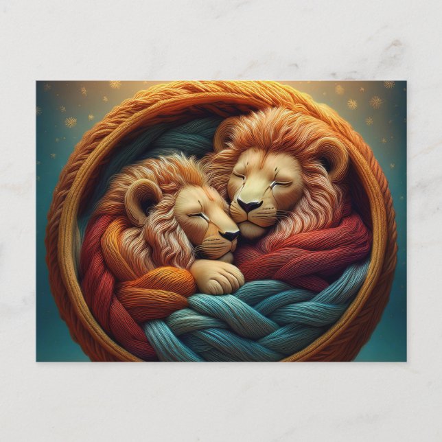 AI Yarn Lions Postcard (Front)