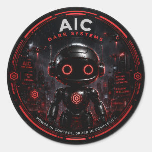 AIC Dark Systems Cyberpunk AI Robot Sticker