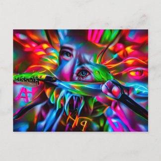 Aichmophobia: Vivid Surreal Art Postcard