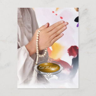 Aïd Moubarak / Carte de vacances pour fille Hijab