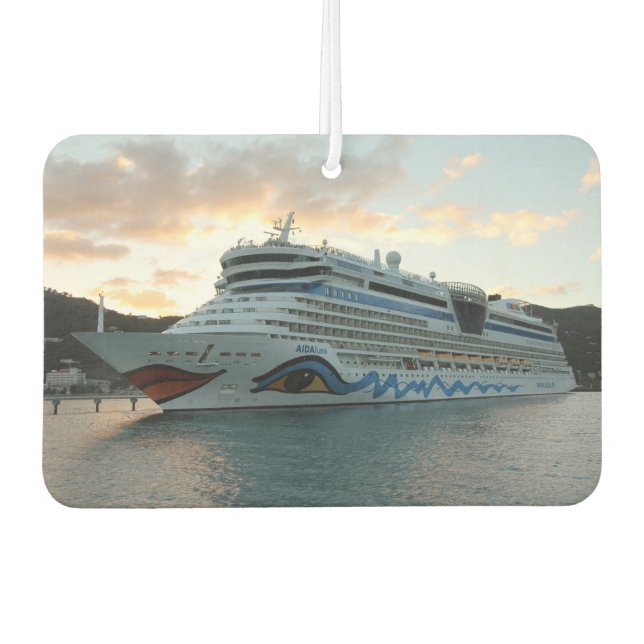 AIDAluna Cruise Ship in Road Town on Tortola Air Freshener (Front)