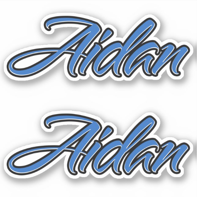 Aidan name blue sticker embroiderset (Front)