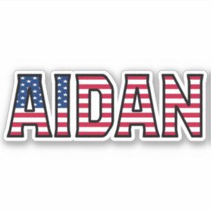 Aidan Prénom USA Sticker Stickerset